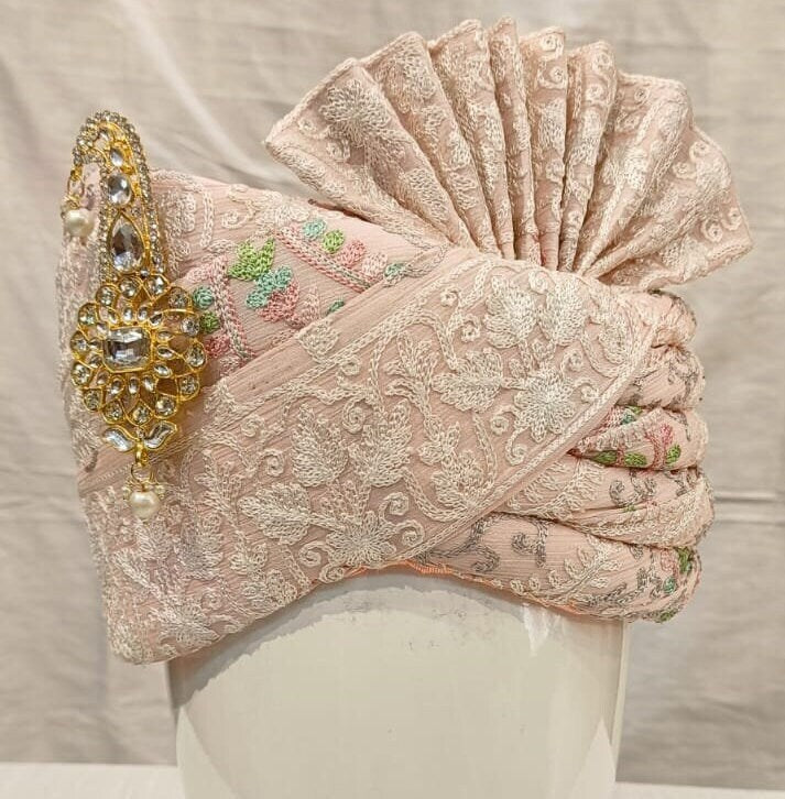 Wedding Turban & Shawl Set: Indian Groom Safa Combo