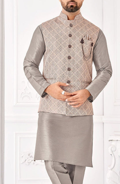 Excellent kurta pajama & Nehru Jacket, Men Kurta, kurta pajama, kurta pajama set, wedding wear outfits, Groom Nehru Jacket kurta pajama Set,