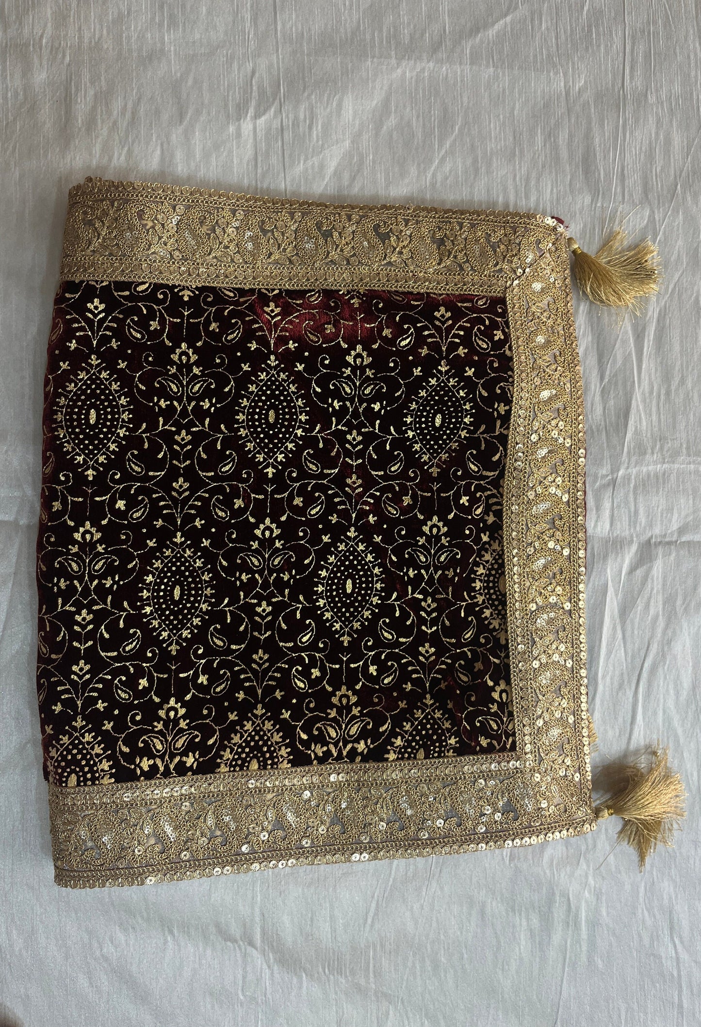 Maroon Sherwani Shawl: Indian Wedding Groom Stole