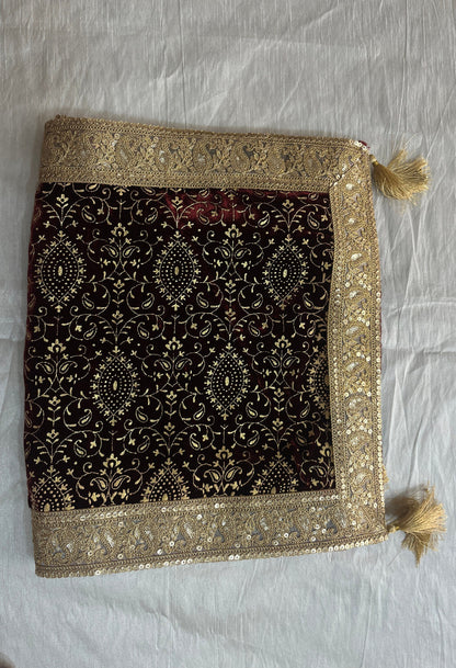 Maroon Sherwani Shawl: Indian Wedding Groom Stole