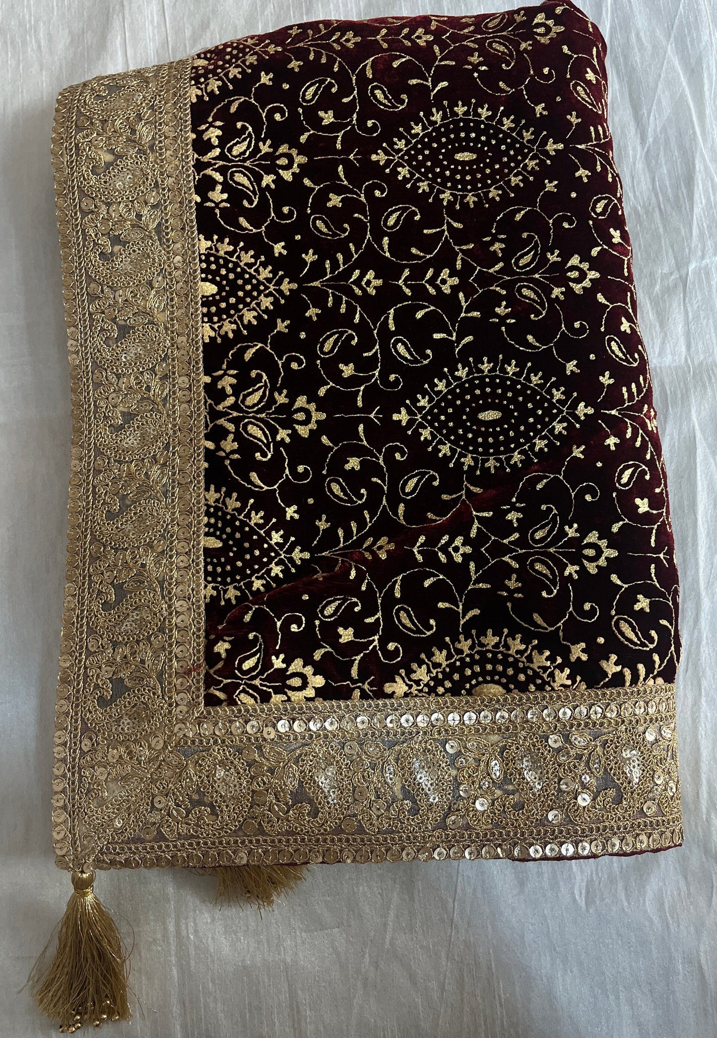 Maroon Sherwani Shawl: Indian Wedding Groom Stole