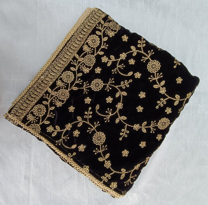Black Wedding Turban & Shawl Set: Indian Groom Safa