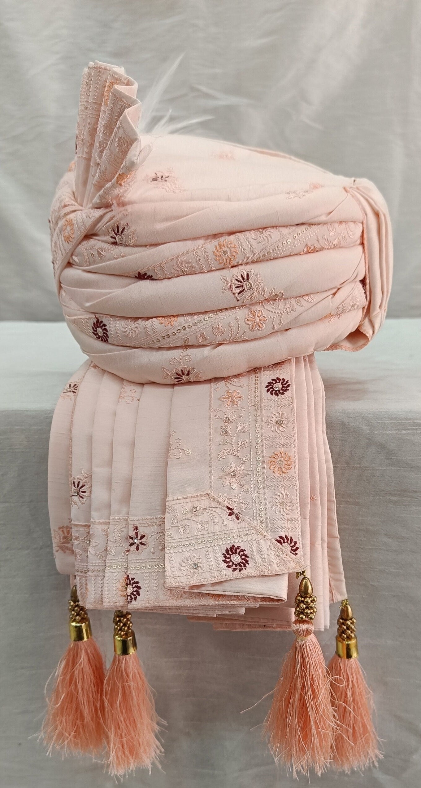 Wedding Turban & Shawl Set, Indian Groom Sherwani Ensemble
