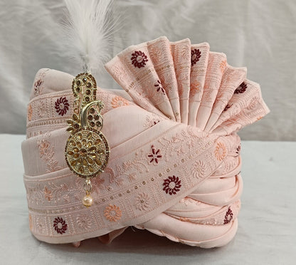 Wedding Turban & Shawl Set, Indian Groom Sherwani Ensemble