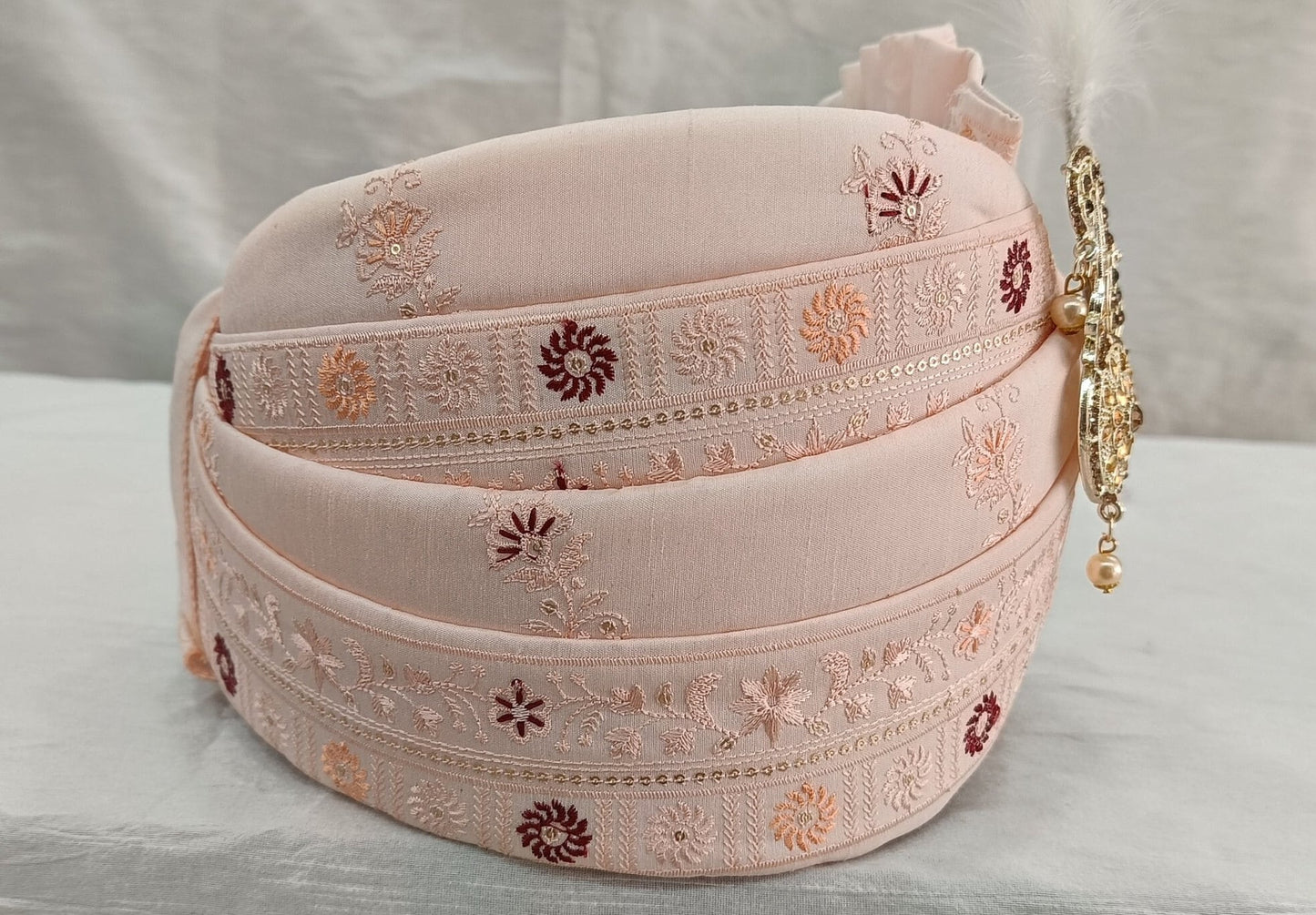 Wedding Turban & Shawl Set, Indian Groom Sherwani Ensemble