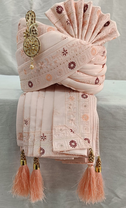 Wedding Turban & Shawl Set, Indian Groom Sherwani Ensemble