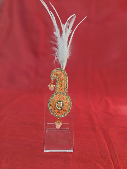 Kundan Turban Brooch, Indian Groom Kalangi Accessory