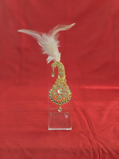 Groom Turban Brooch Indian Wedding Kilangi, Beaded Broach