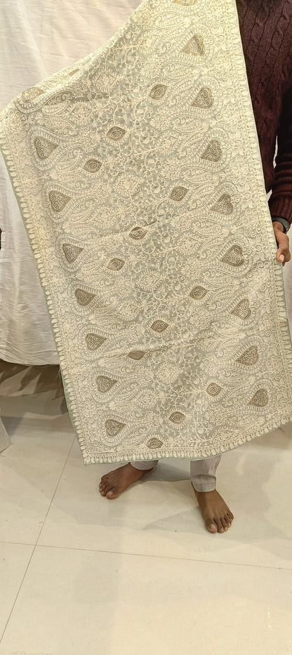 Embroidered Wedding Shawl for Groom: Indian Sherwani Stole
