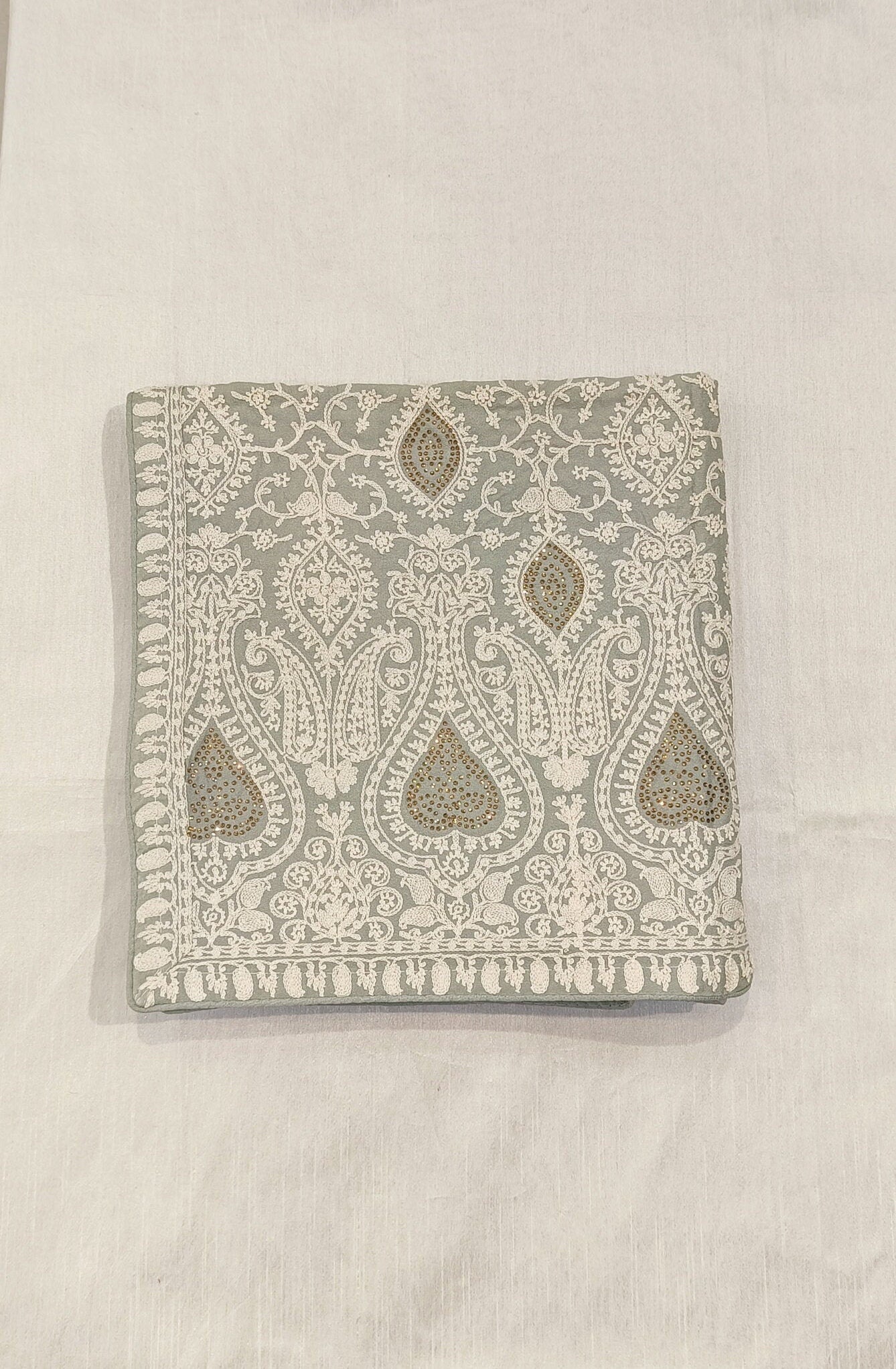 Embroidered Wedding Shawl for Groom: Indian Sherwani Stole
