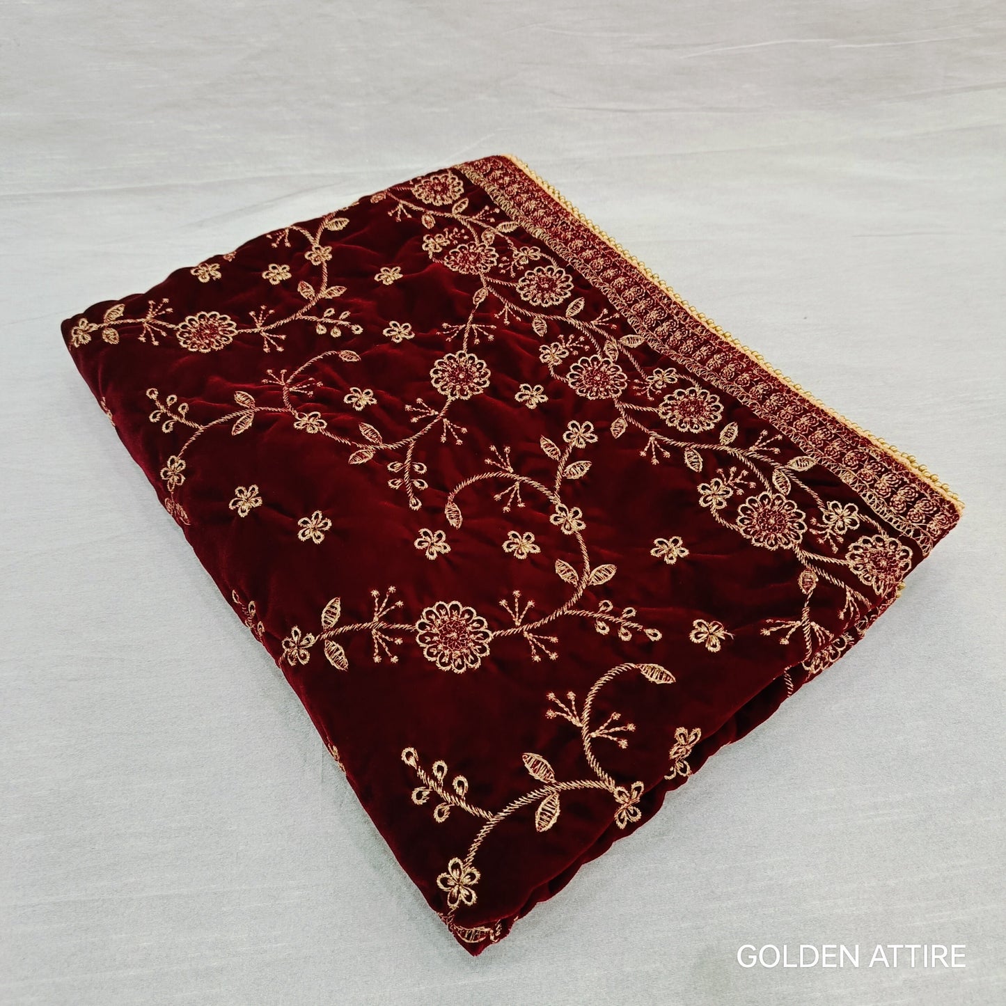 Embroidered Velvet Shawl: Indian Wedding Sherwani Dupatta