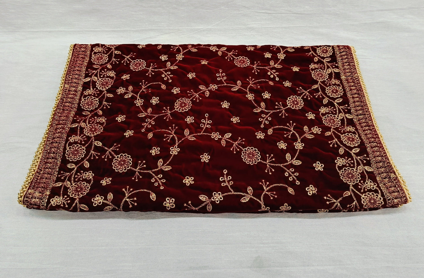 Embroidered Velvet Shawl: Indian Wedding Sherwani Dupatta
