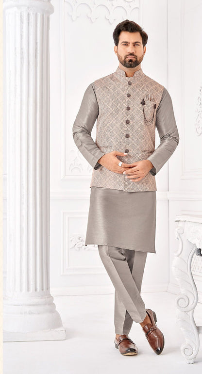 Excellent kurta pajama & Nehru Jacket, Men Kurta, kurta pajama, kurta pajama set, wedding wear outfits, Groom Nehru Jacket kurta pajama Set,