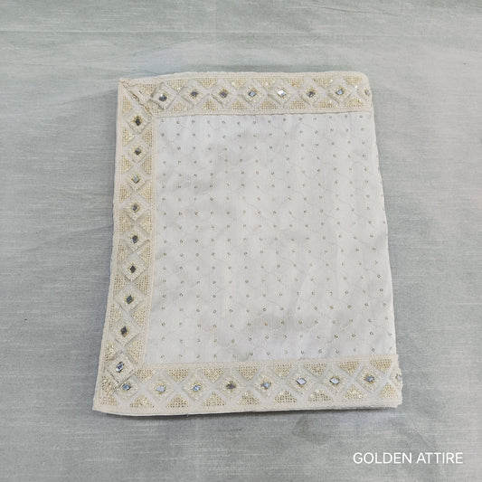 White Wedding Shawl for Men: Indian Groom Sherwani Dupatta