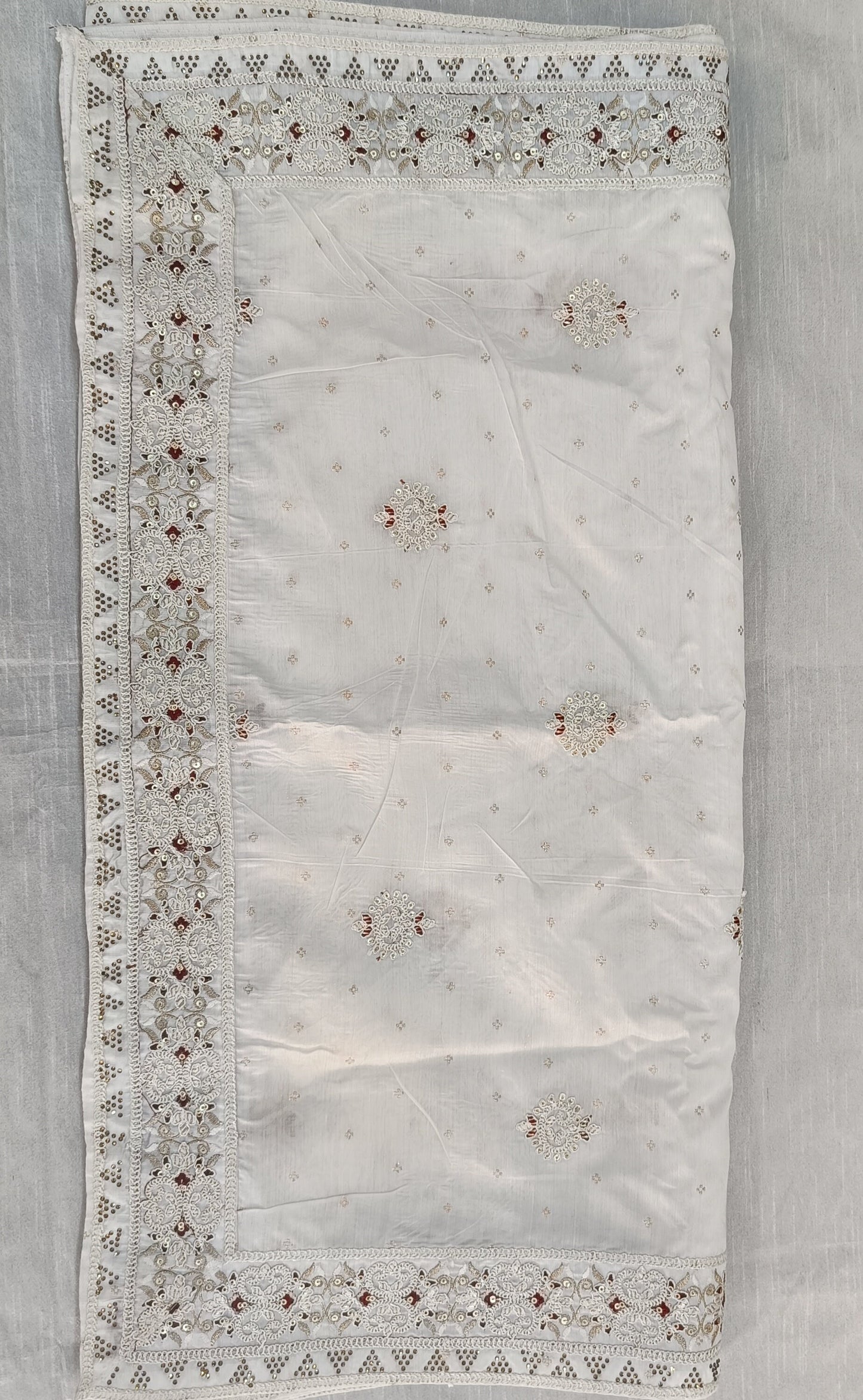 White Wedding Turban & Shawl Set: Indian Groom Safa