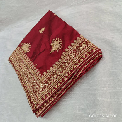 Red Wedding Shawl for Groom: Indian Sherwani Dupatta