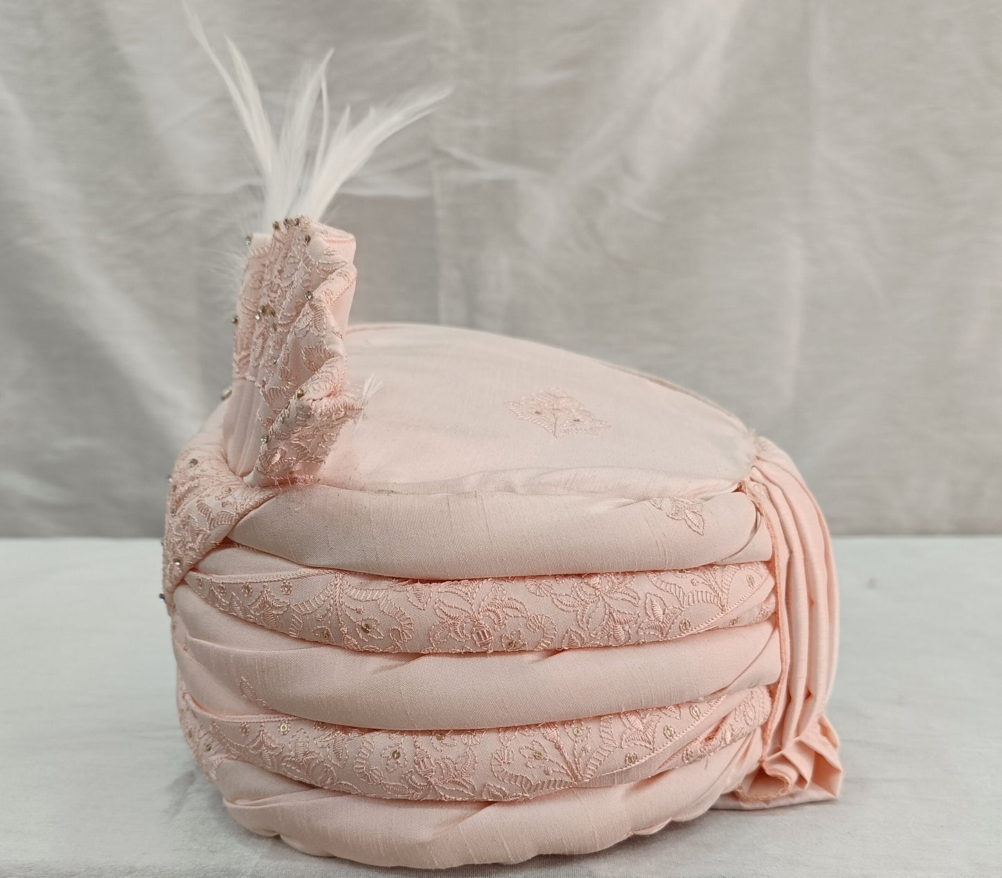 Pink Wedding Turban & Shawl Set: Indian Groom Safa