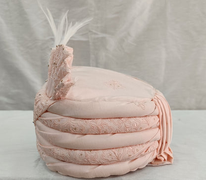 Pink Wedding Turban & Shawl Set: Indian Groom Safa