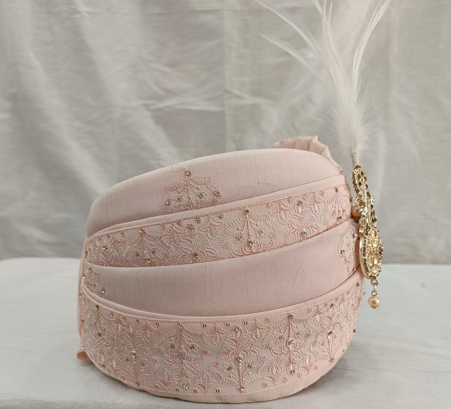 Pink Wedding Turban & Shawl Set: Indian Groom Safa