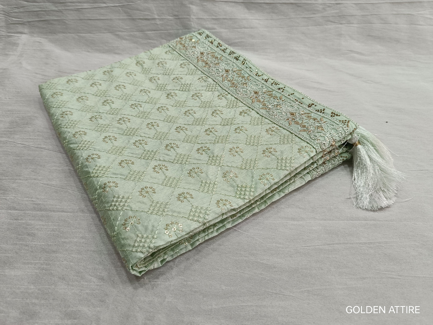 Sage Green Wedding Shawl for Men: Sherwani Dupatta