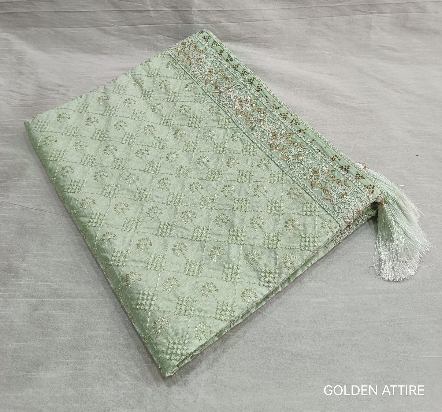 Sage Green Wedding Shawl for Men: Sherwani Dupatta