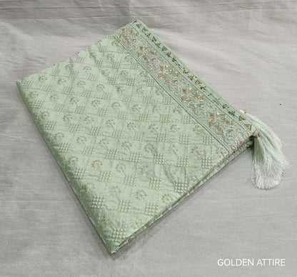 Sage Green Wedding Shawl for Men: Sherwani Dupatta