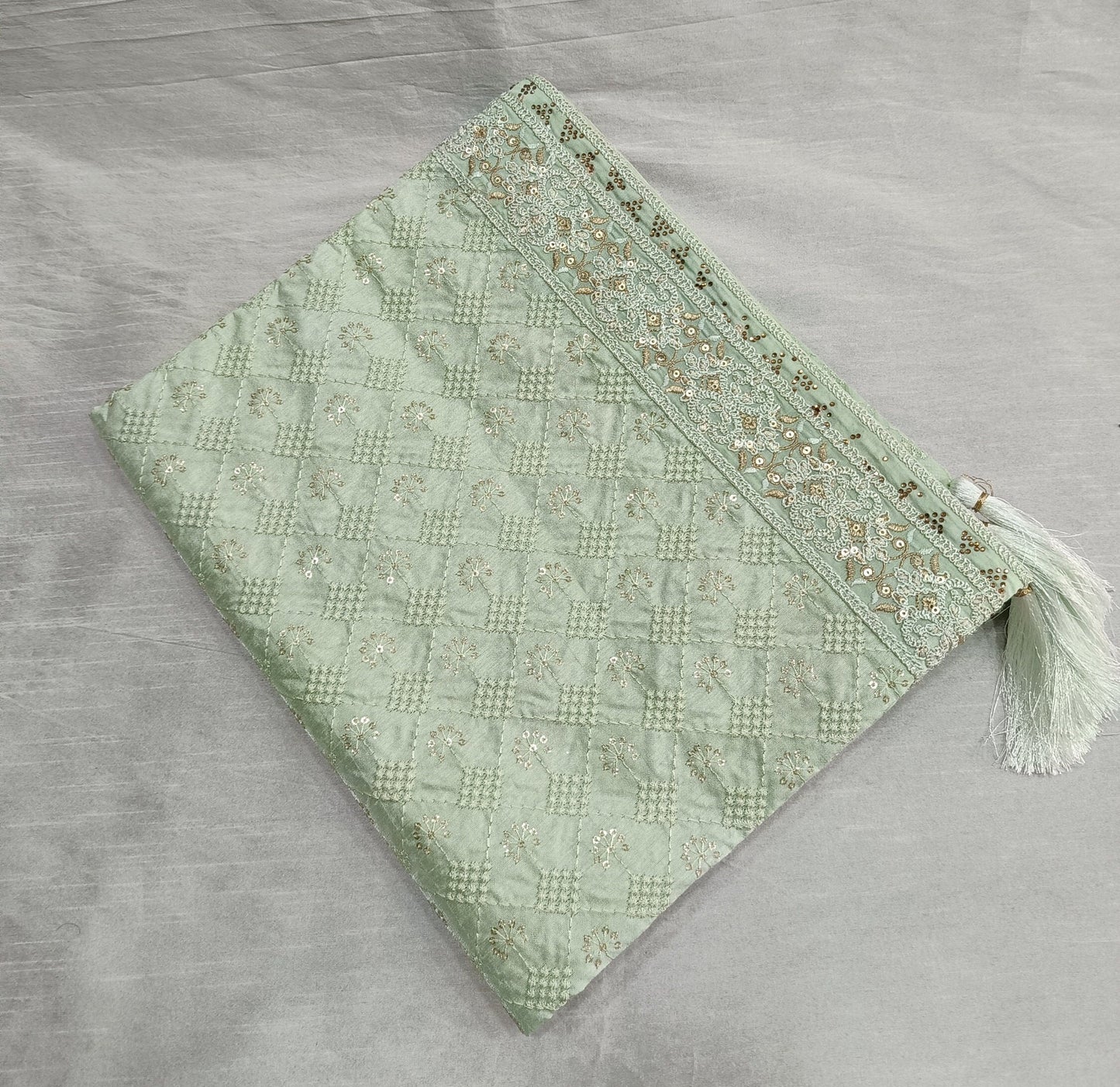 Sage Green Wedding Shawl for Men: Sherwani Dupatta
