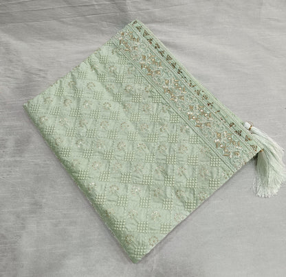 Sage Green Wedding Shawl for Men: Sherwani Dupatta