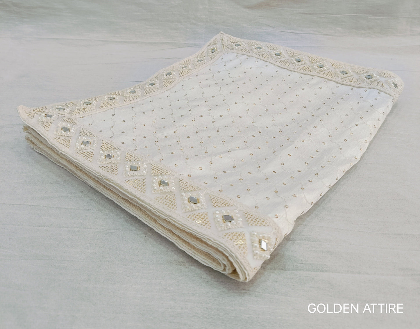 White Wedding Shawl for Men: Indian Groom Sherwani Dupatta