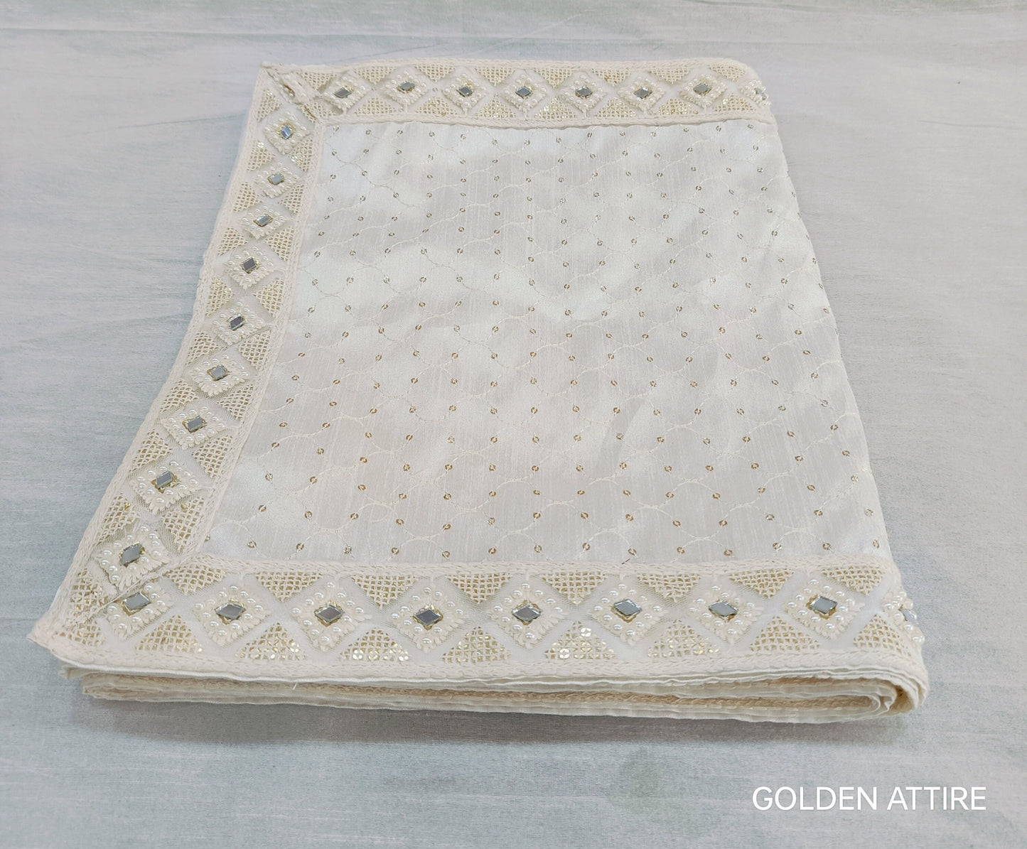 White Wedding Shawl for Men: Indian Groom Sherwani Dupatta