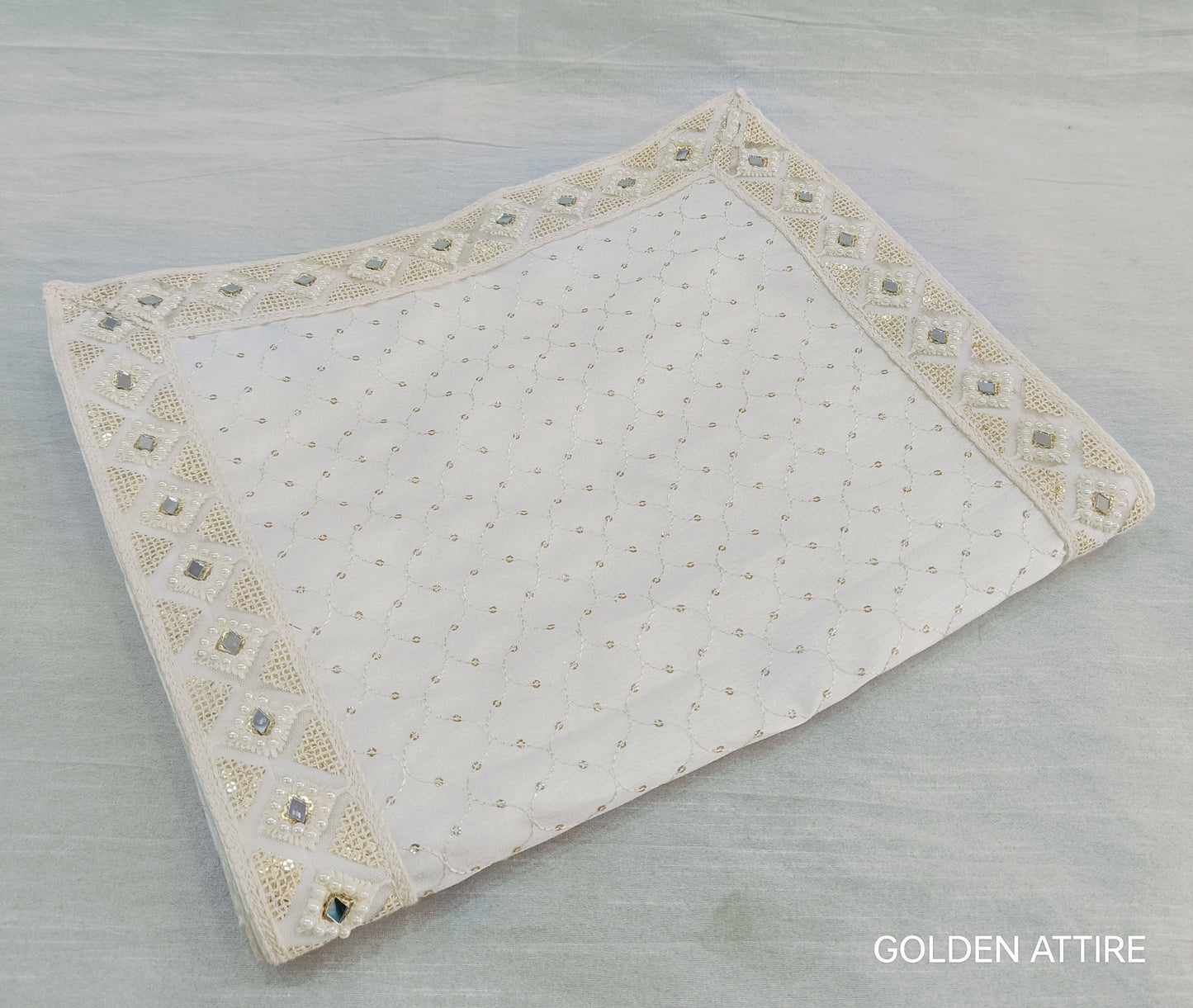 White Wedding Shawl for Men: Indian Groom Sherwani Dupatta
