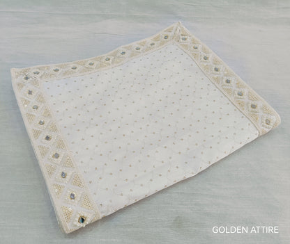 White Wedding Shawl for Men: Indian Groom Sherwani Dupatta