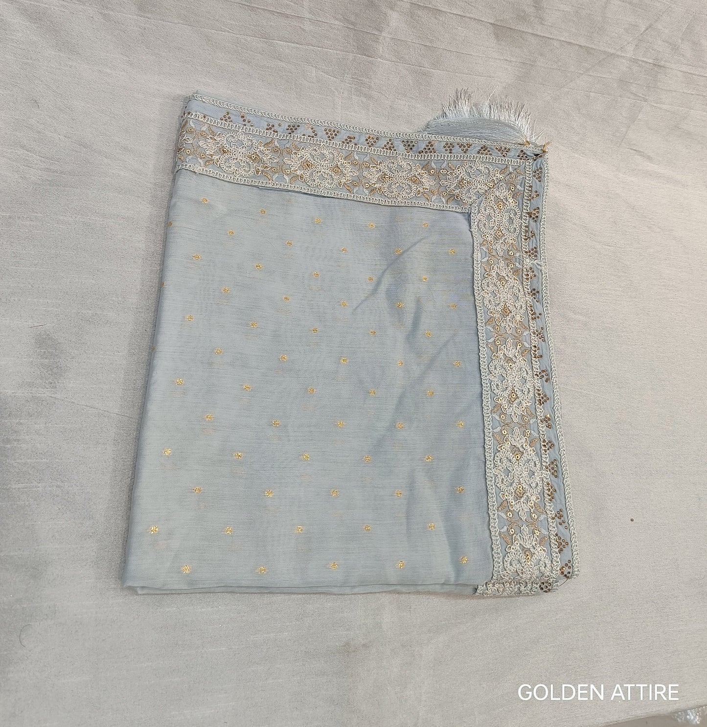 Grey Wedding Shawl for Men: Embroidered Sherwani Dupatta