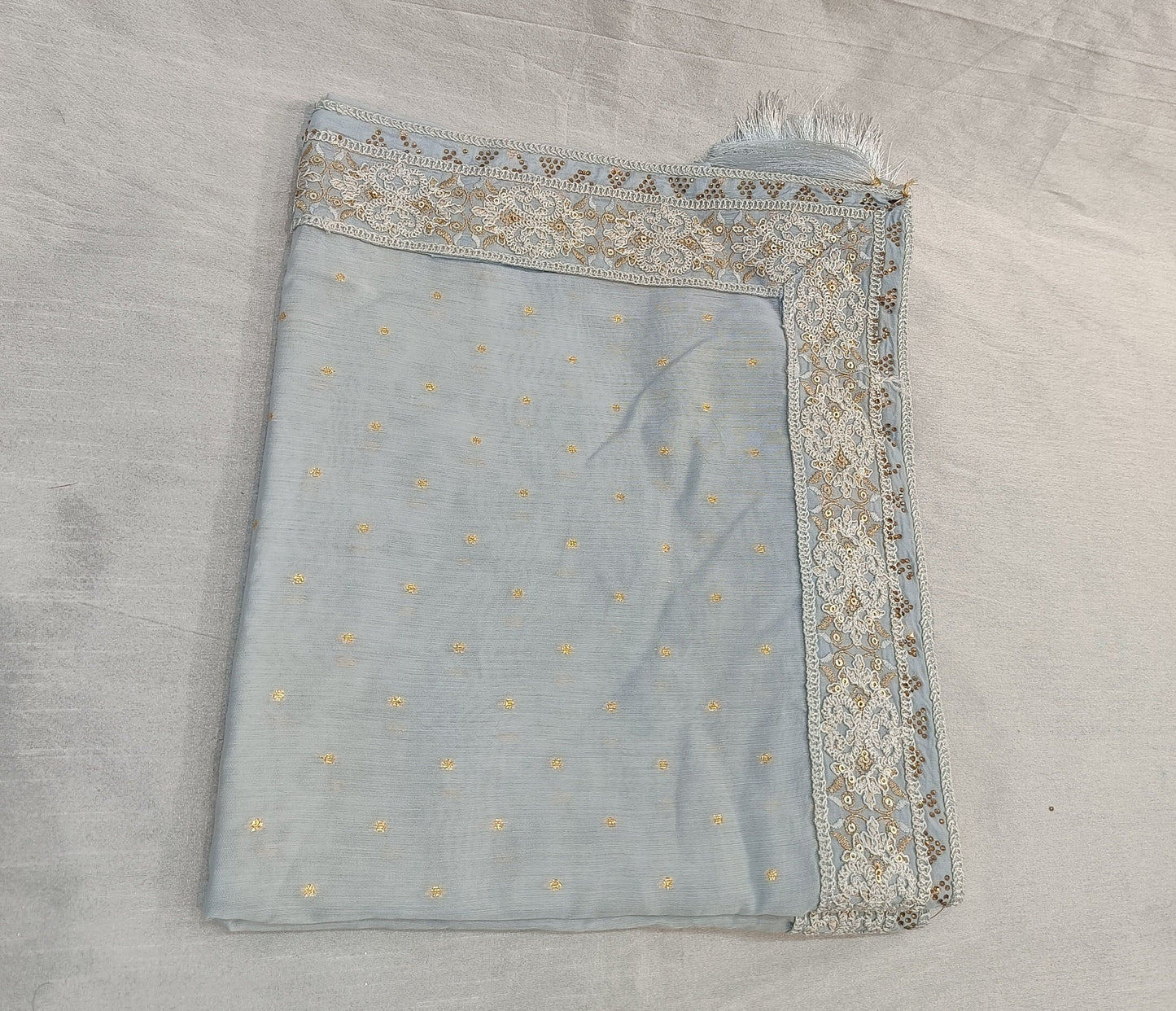 Grey Wedding Turban & Shawl Set: Indian Groom Safa