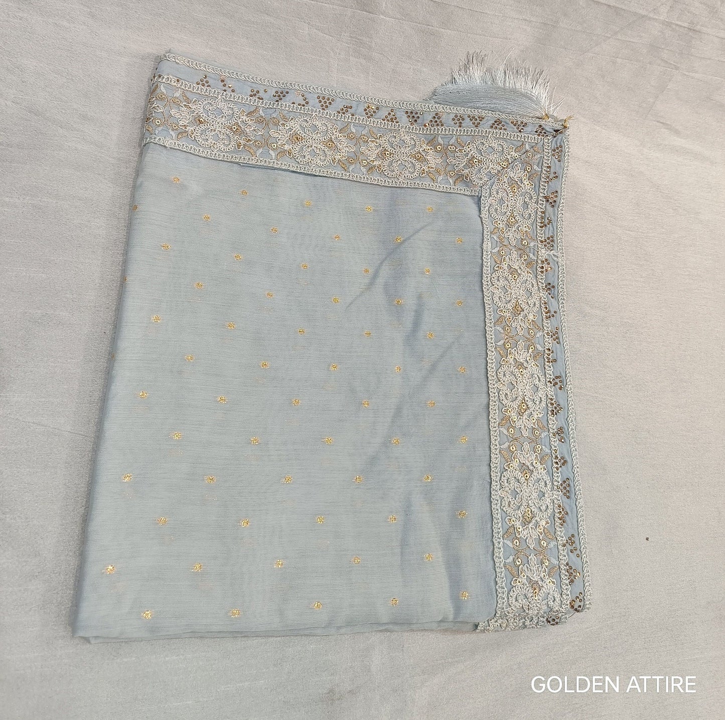 Grey Wedding Turban & Shawl Set: Indian Groom Safa