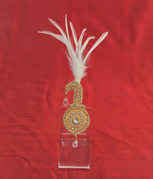 Kundan Turban Brooch, Indian Groom Kalangi Accessory