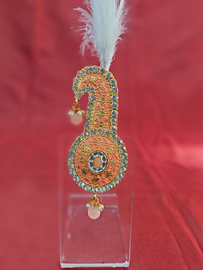 Kundan Turban Brooch, Indian Groom Kalangi Accessory