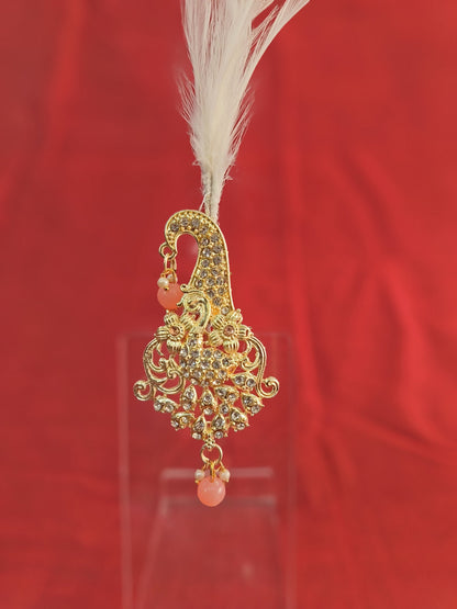 Kundan Turban Brooch, Indian Groom Kalangi Sarpech