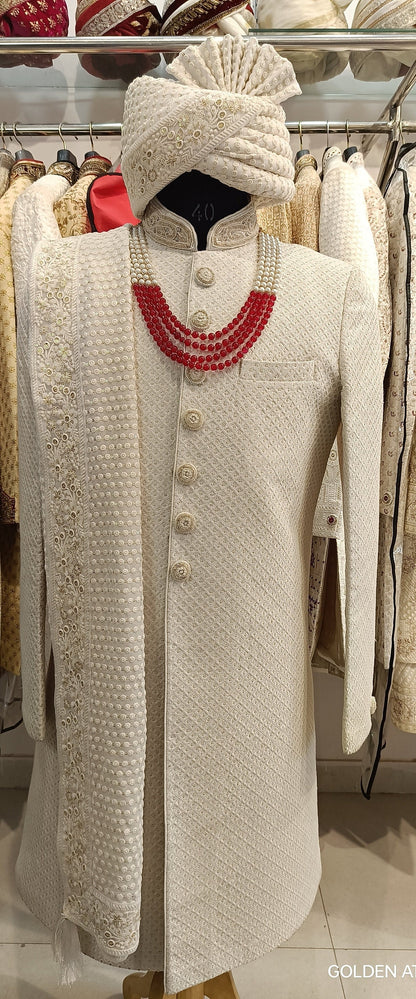 Embroidered Sherwani, Wedding Outfit, Indo Western Groom Set