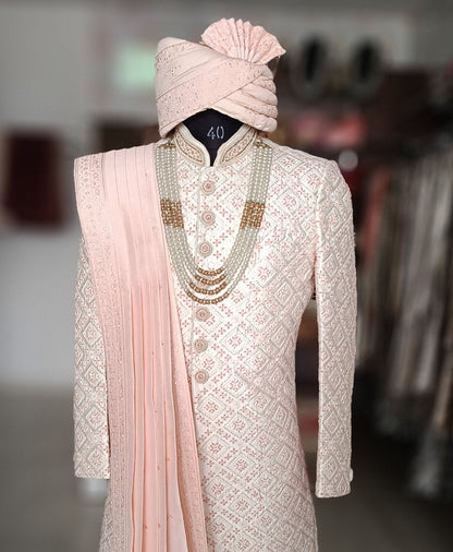 Pink Groom Sherwani, Indian Wedding Suit