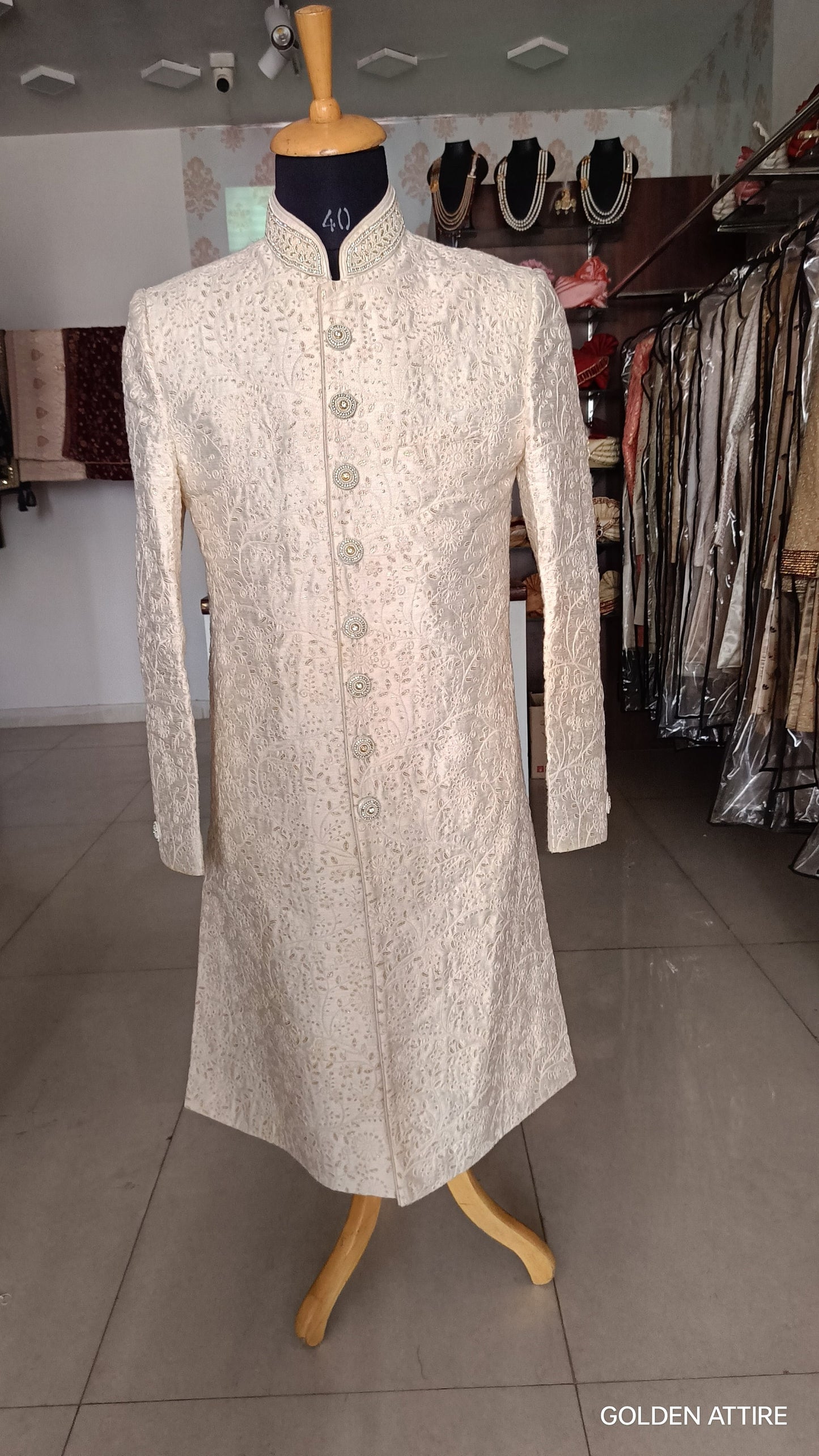Wedding Sherwani Set, Classic Groom Outfit