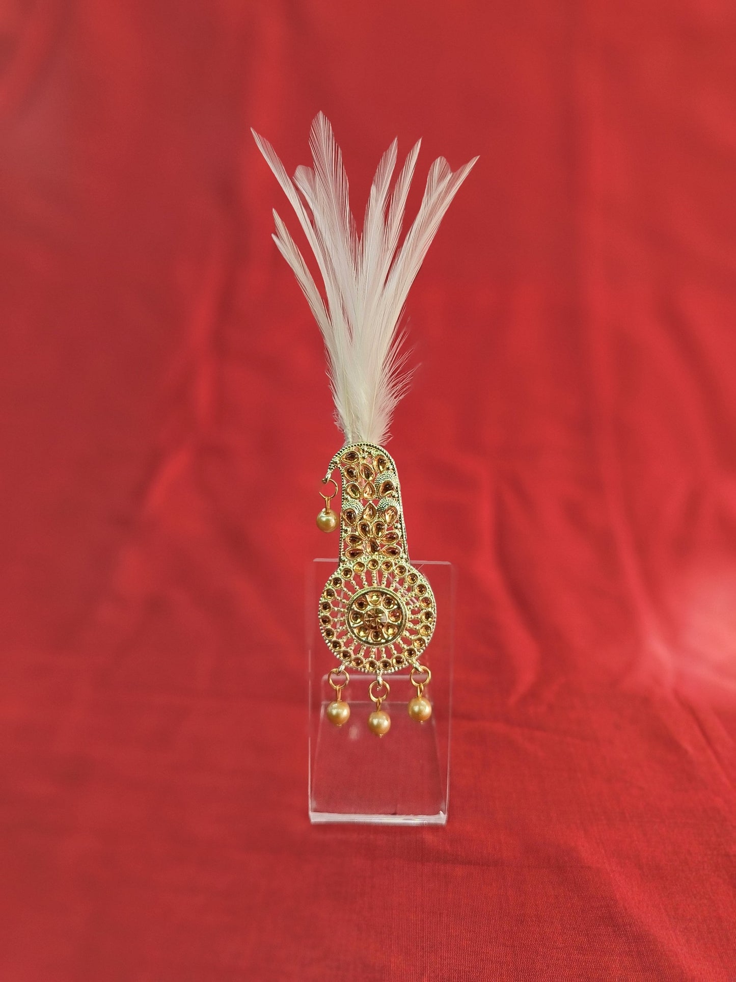 Groom Turban Brooch, Indian Wedding Safa Golden Kalangi