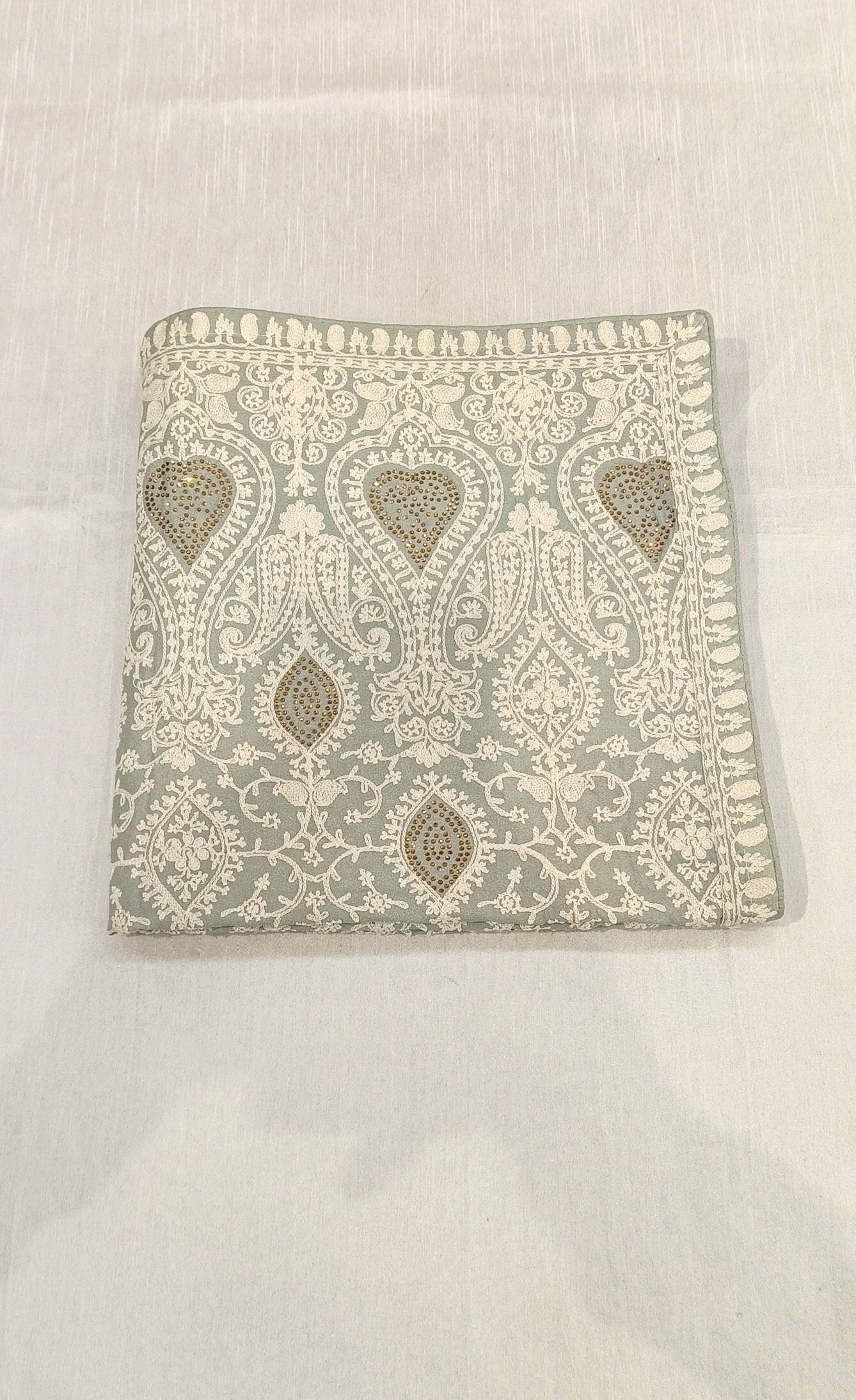 Embroidered Wedding Shawl for Groom: Indian Sherwani Stole