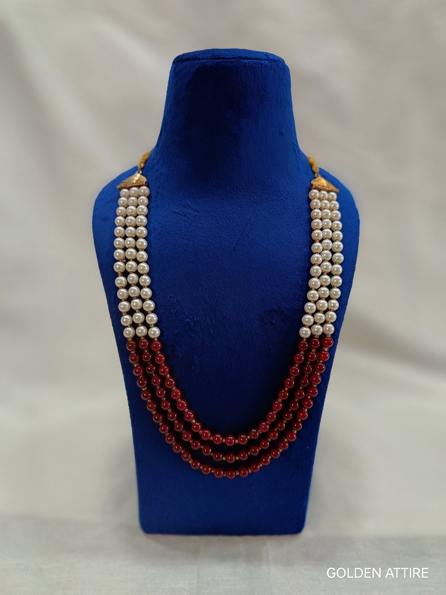 Ivory Pearl Groom Necklace: Sherwani Kantha Wedding Jewelry