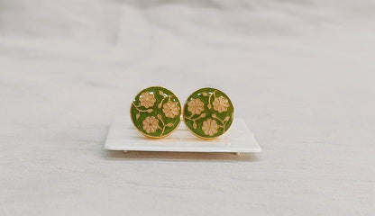 Minakari Cufflinks: Floral Shirt Cufflinks, Groom Suit Accessories
