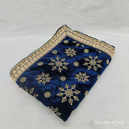 Navy Blue Groom Shawl: Indian Wedding Sherwani Dupatta