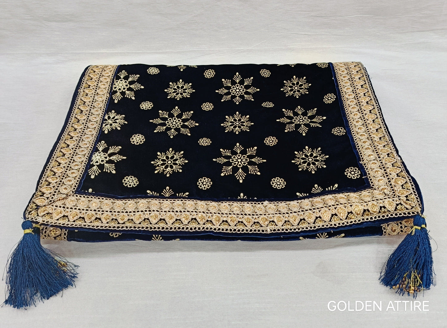 Navy Blue Groom Shawl: Indian Wedding Sherwani Dupatta