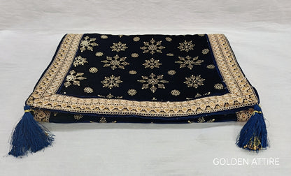 Navy Blue Groom Shawl: Indian Wedding Sherwani Dupatta