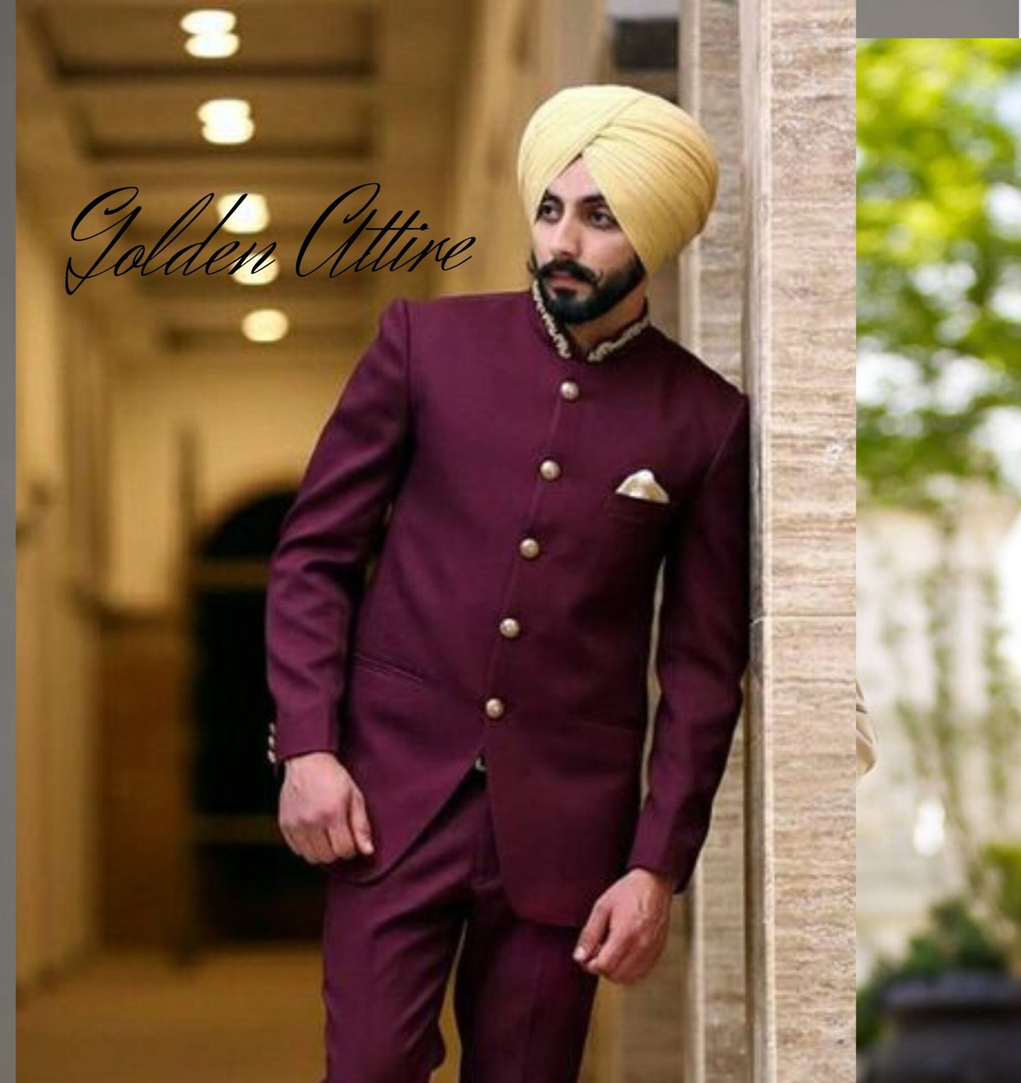 Maroon Jodhpur Suit: Slim Fit Tuxedo, Groom Wedding Outfit