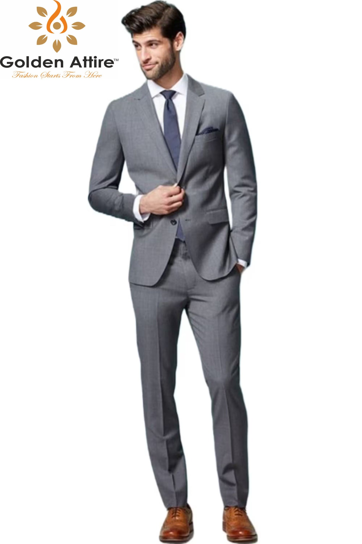 Men's Grey Suit: Classic 3 Piece, Custom Fit